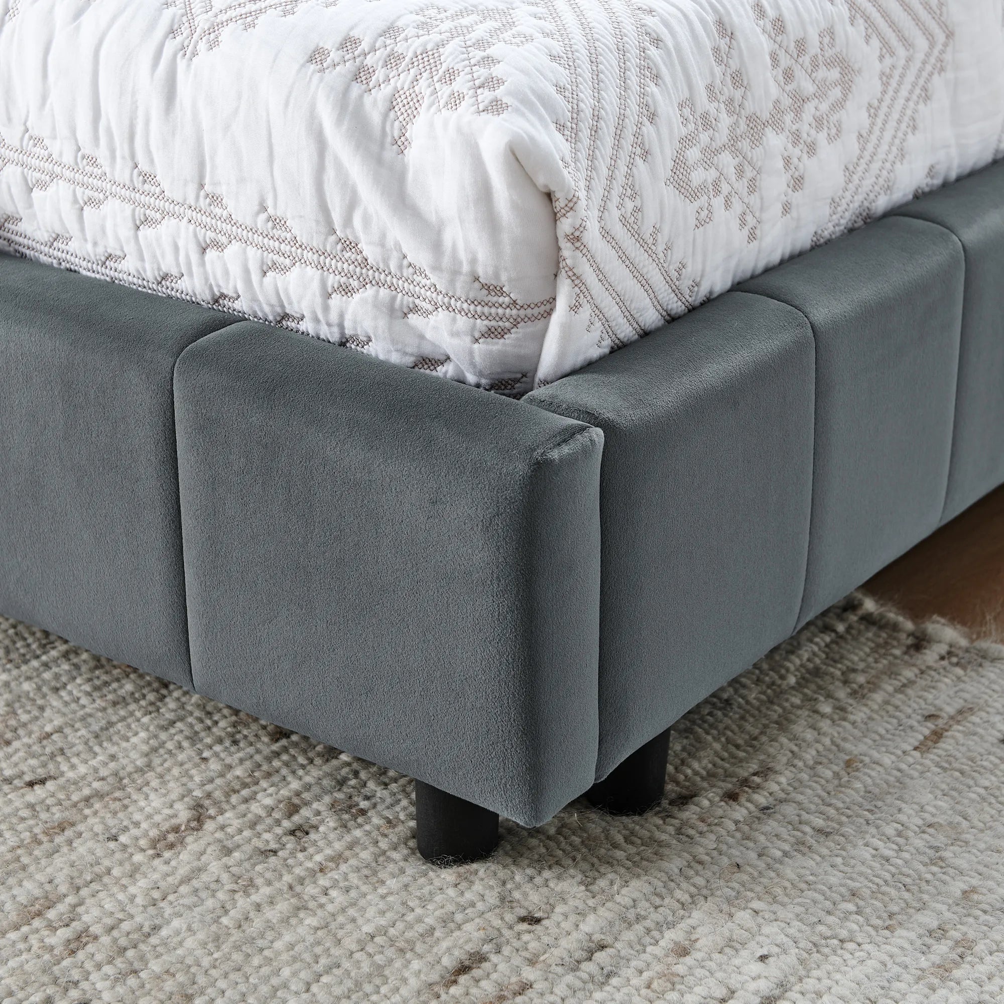 Celeste – Queen Velvet Tufted Bed Frame