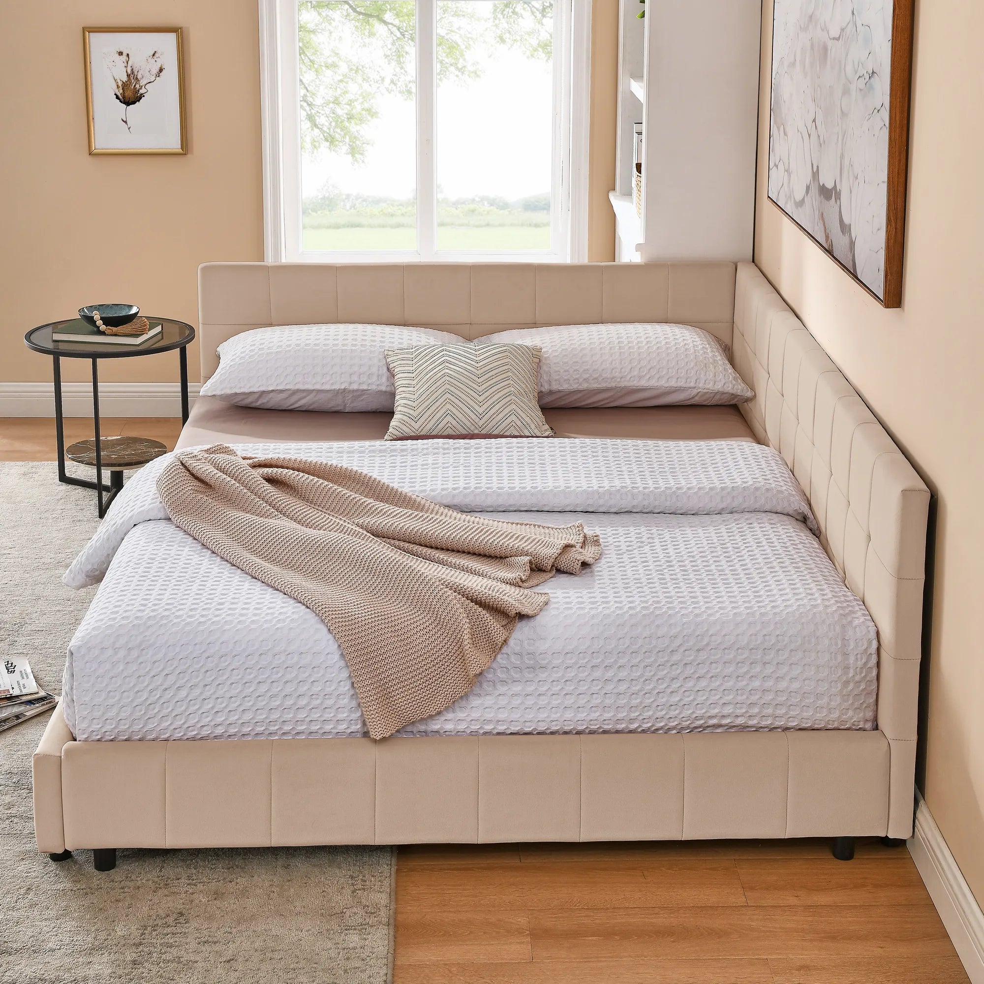 Celeste – Queen Velvet Tufted Bed Frame