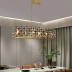 39" Champagne Gold Oval Crystal Modern Chandelier Light