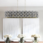 39" Champagne Gold Oval Crystal Modern Chandelier Light