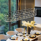 39" Champagne Gold Oval Crystal Modern Chandelier Light