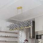 39" Champagne Gold Oval Crystal Modern Chandelier Light