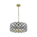 19" Champagne Gold Round Crystal Modern Chandelier Light