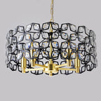 19" Champagne Gold Round Crystal Modern Chandelier Light