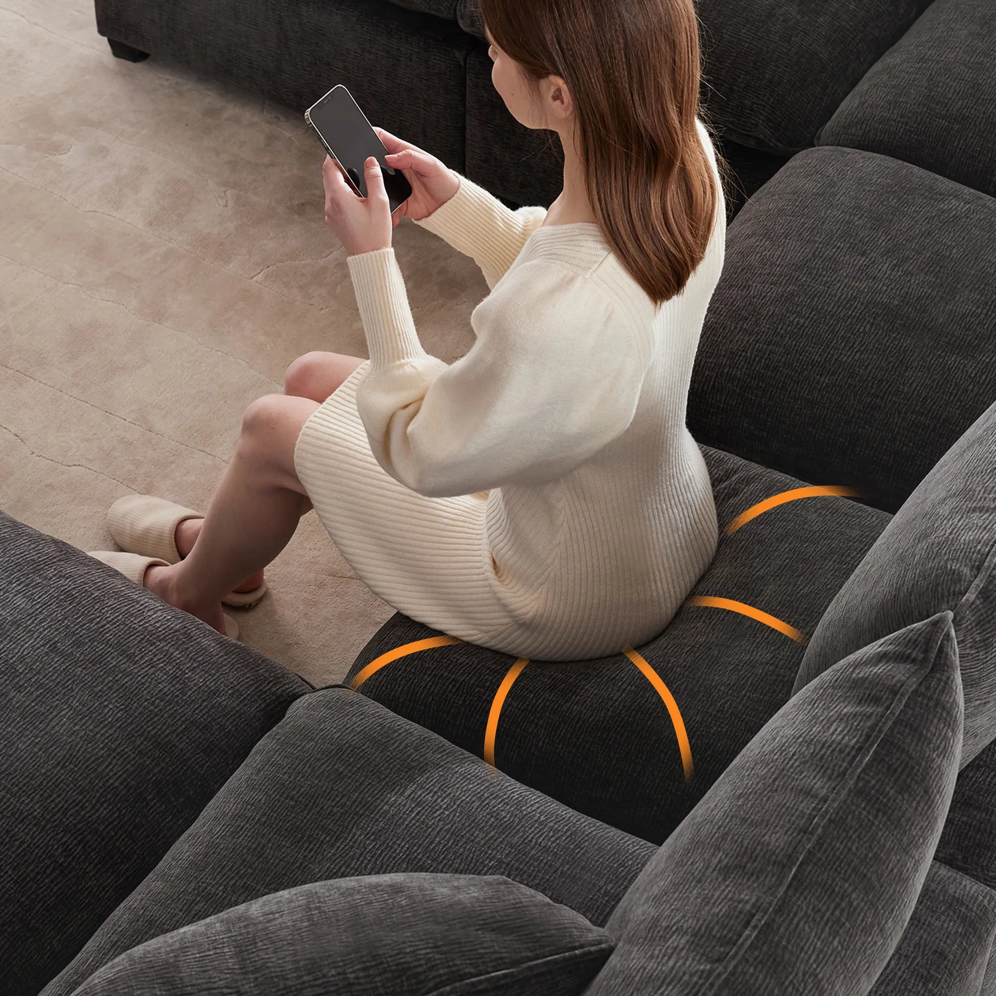 Chenille Modern Modular Sectional Sofa