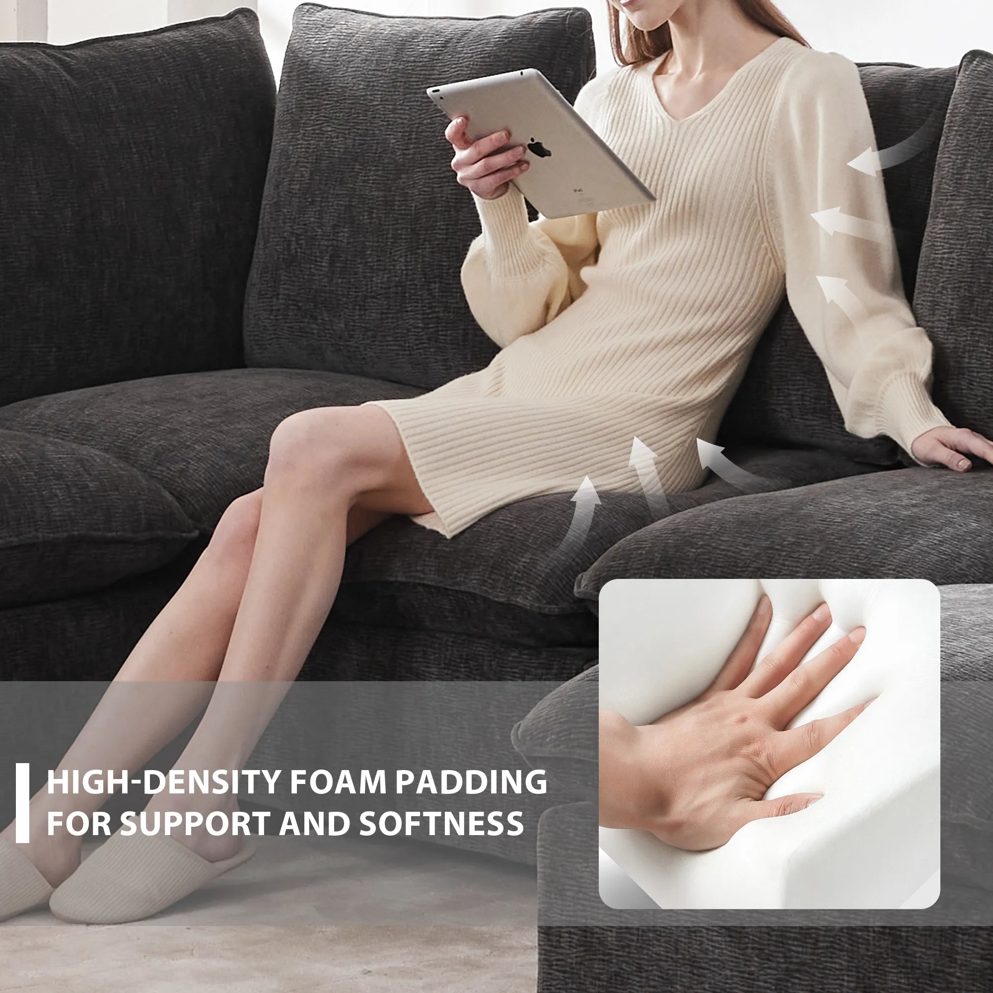 Chenille Modern Modular Sectional Sofa