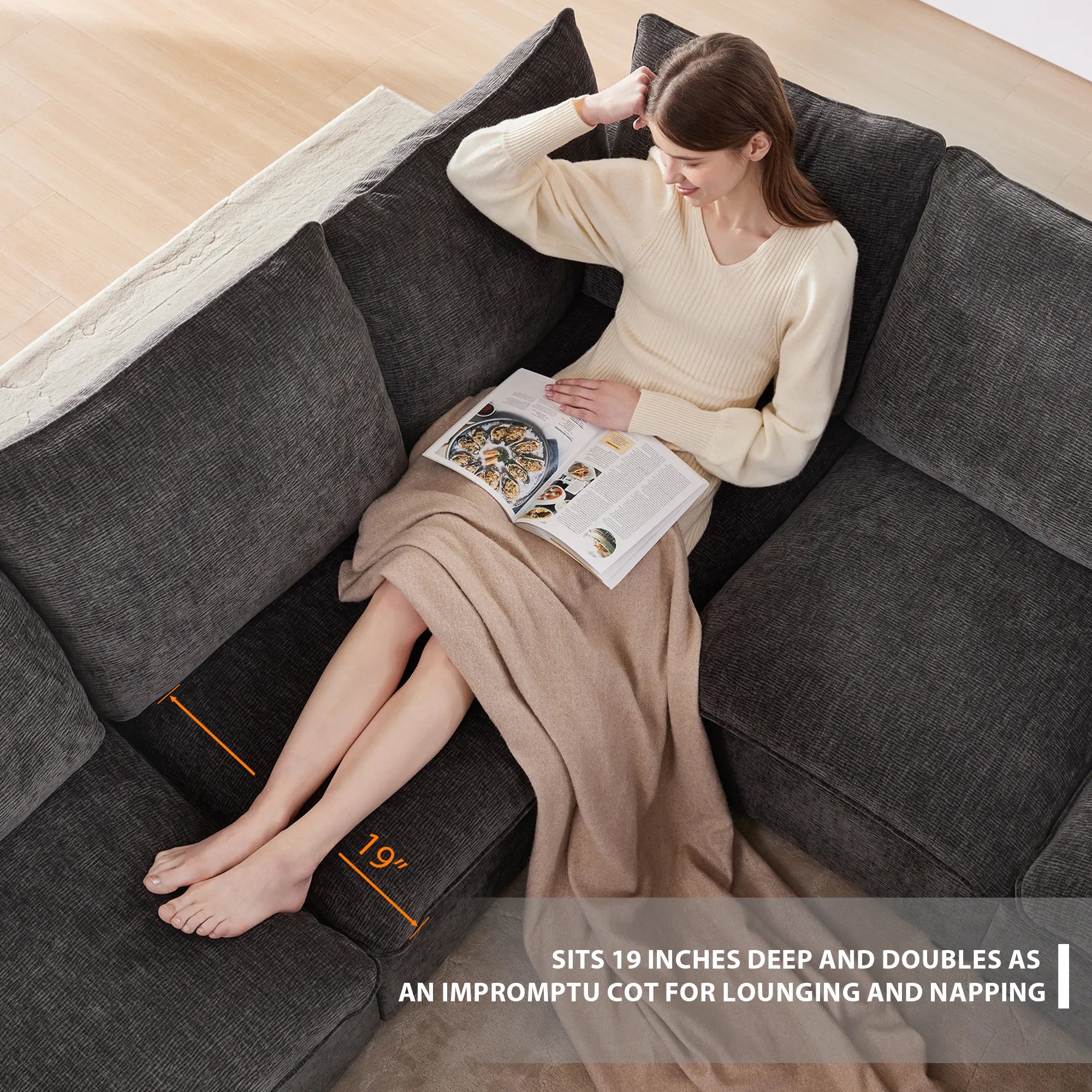 Chenille Modern Modular Sectional Sofa