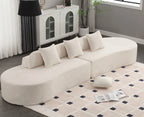 Cloud Comfort Modern Minimalist Curved Sofa with Terrycloth Fabric