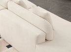 Cloud Comfort Modern Minimalist Curved Sofa with Terrycloth Fabric