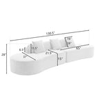 Cloud Comfort Modern Minimalist Curved Sofa with Terrycloth Fabric