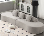 Cloud Comfort Modern Minimalist Curved Sofa with Terrycloth Fabric