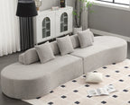 Cloud Comfort Modern Minimalist Curved Sofa with Terrycloth Fabric