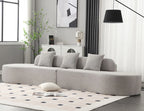 Cloud Comfort Modern Minimalist Curved Sofa with Terrycloth Fabric