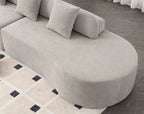 Cloud Comfort Modern Minimalist Curved Sofa with Terrycloth Fabric