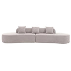 Cloud Comfort Modern Minimalist Curved Sofa with Terrycloth Fabric