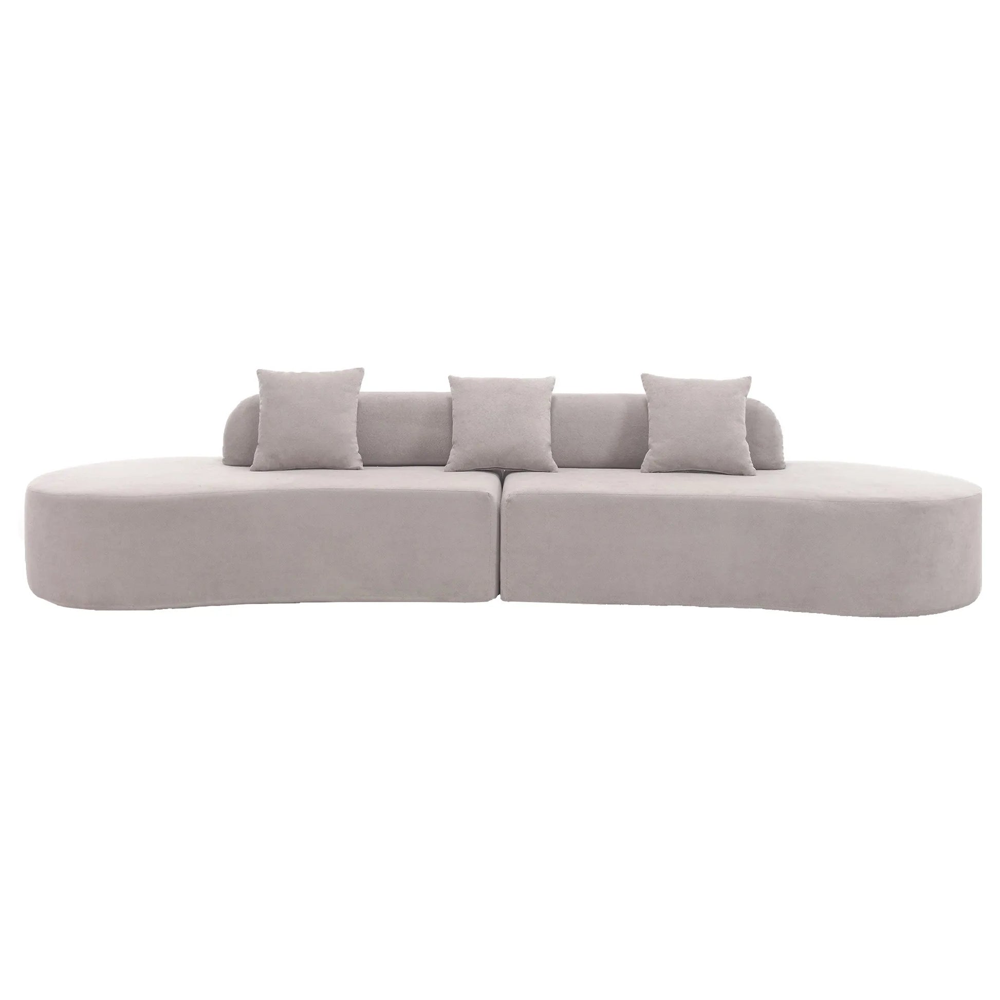Cloud Comfort Modern Minimalist Curved Sofa with Terrycloth Fabric