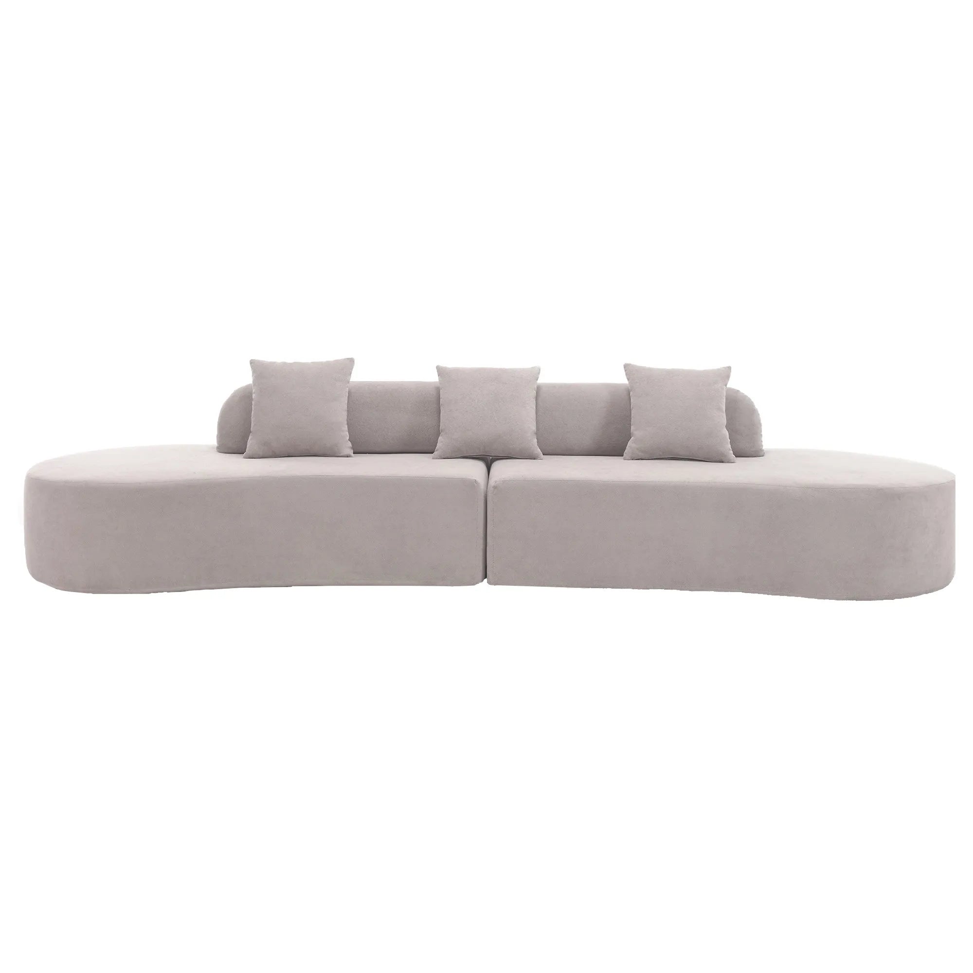 Cloud Comfort Modern Minimalist Curved Sofa with Terrycloth Fabric