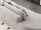 Cloud Comfort Modern Minimalist Curved Sofa with Terrycloth Fabric