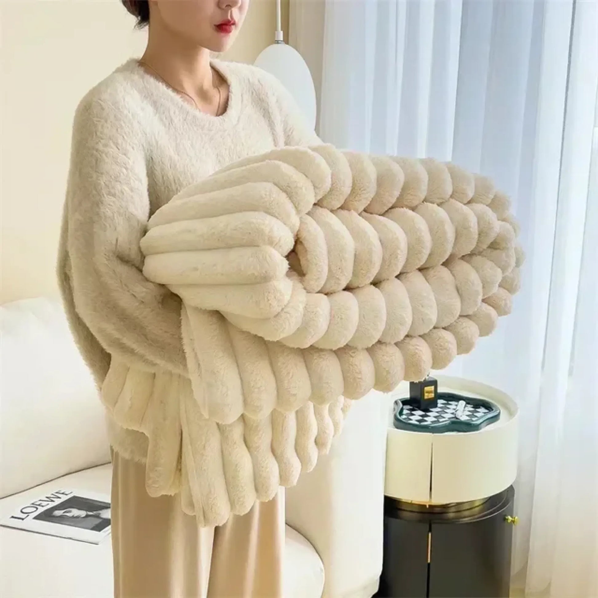 Comfy Fluffy Faux Fur Throw Blanket