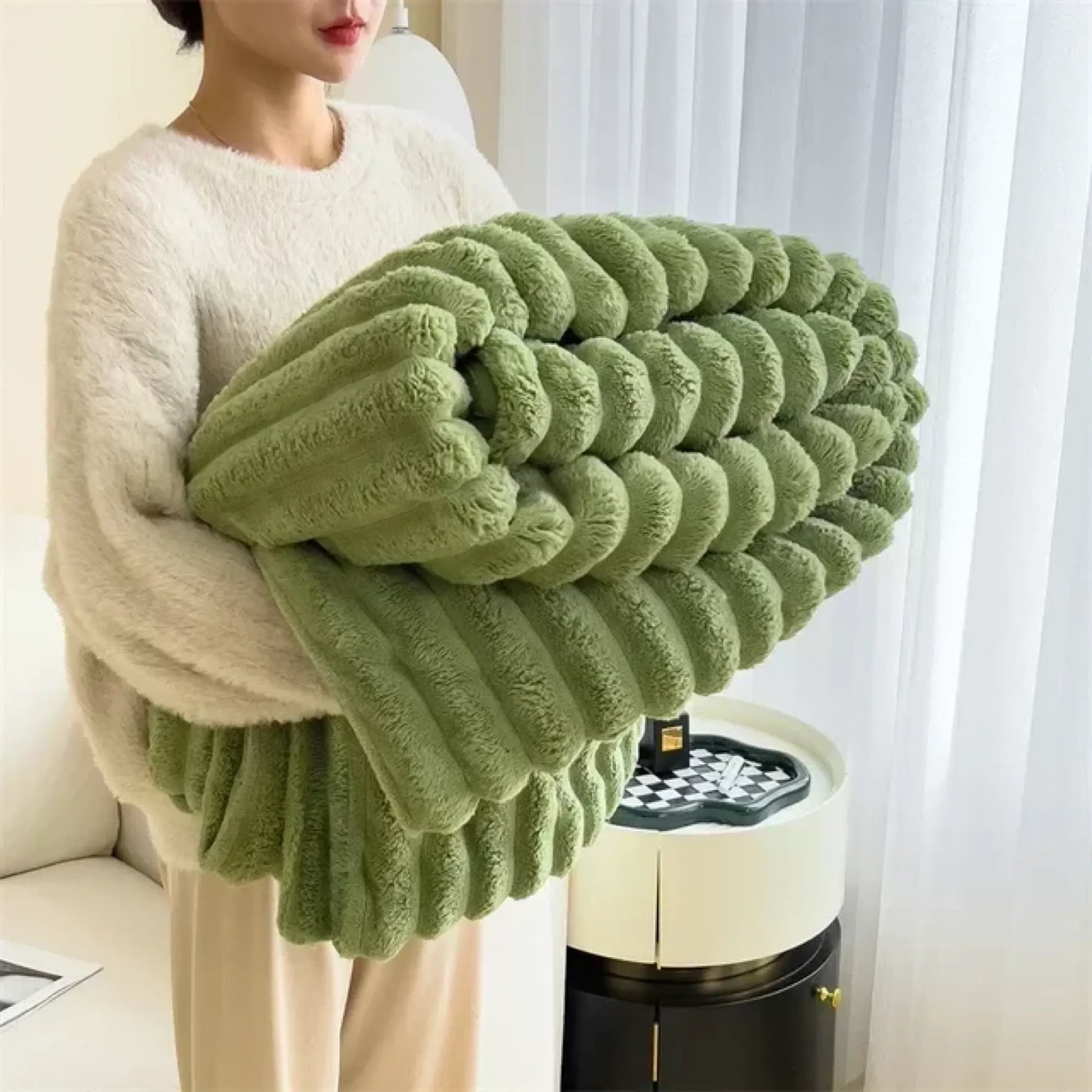 Comfy Fluffy Faux Fur Throw Blanket