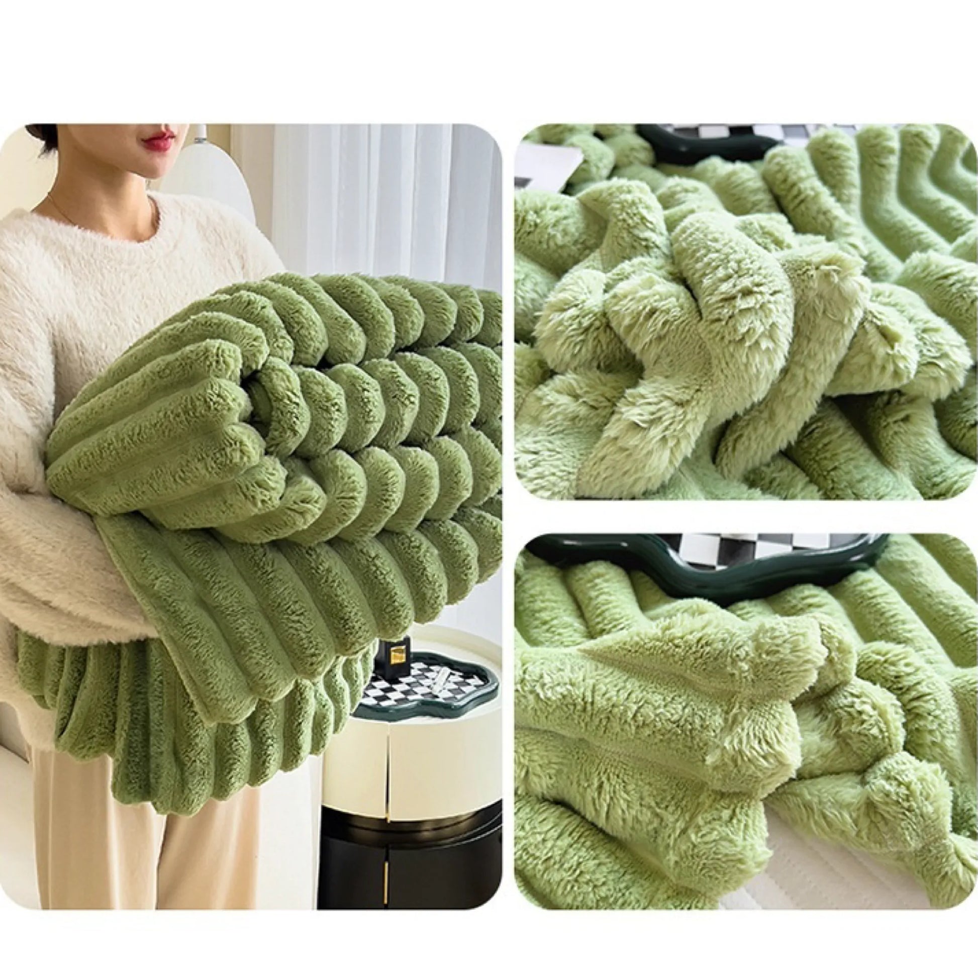 Comfy Fluffy Faux Fur Throw Blanket
