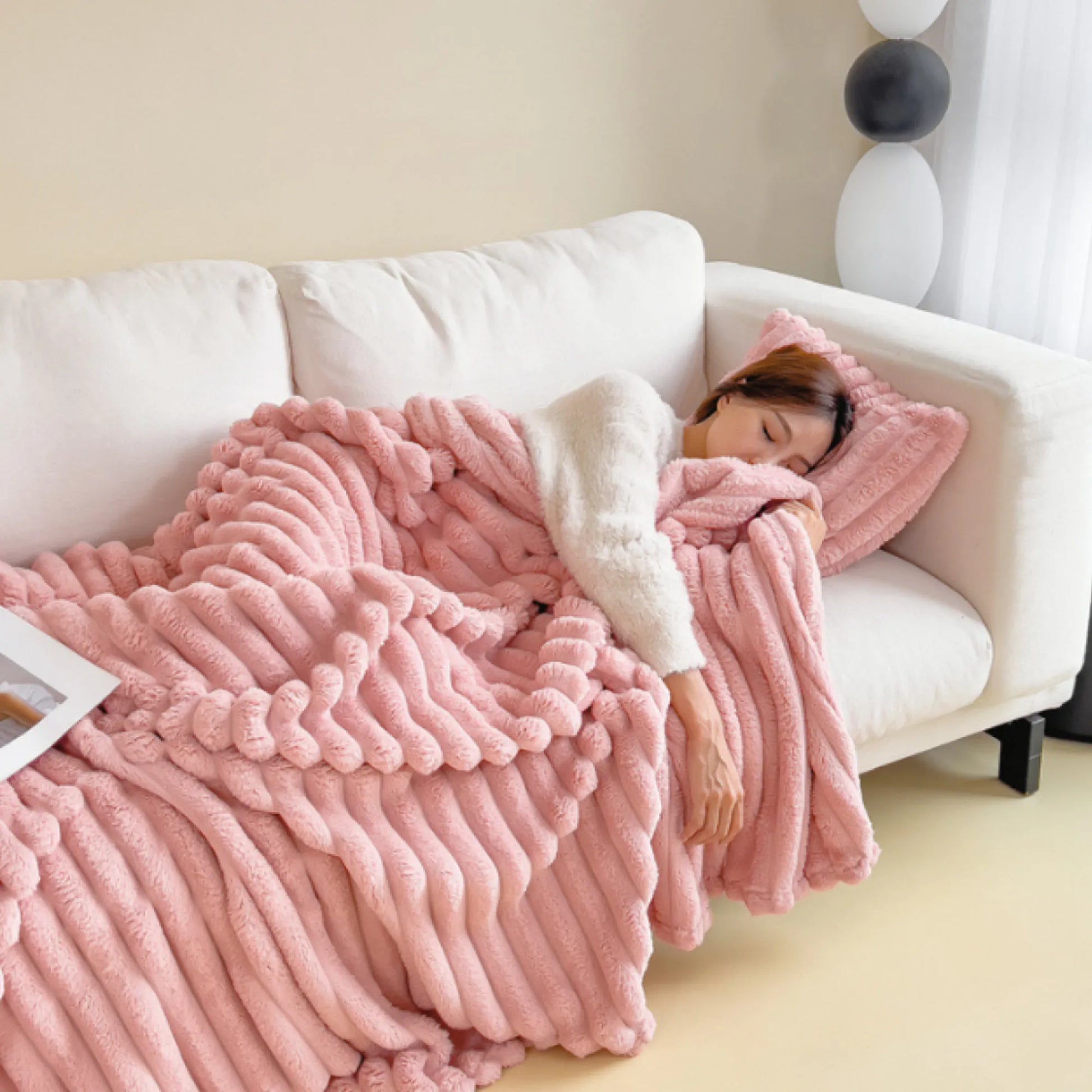 Comfy Fluffy Faux Fur Throw Blanket