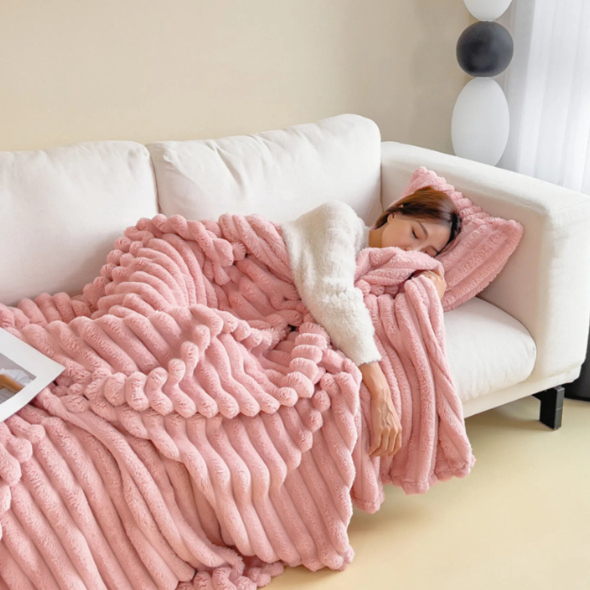 Comfy Fluffy Faux Fur Throw Blanket