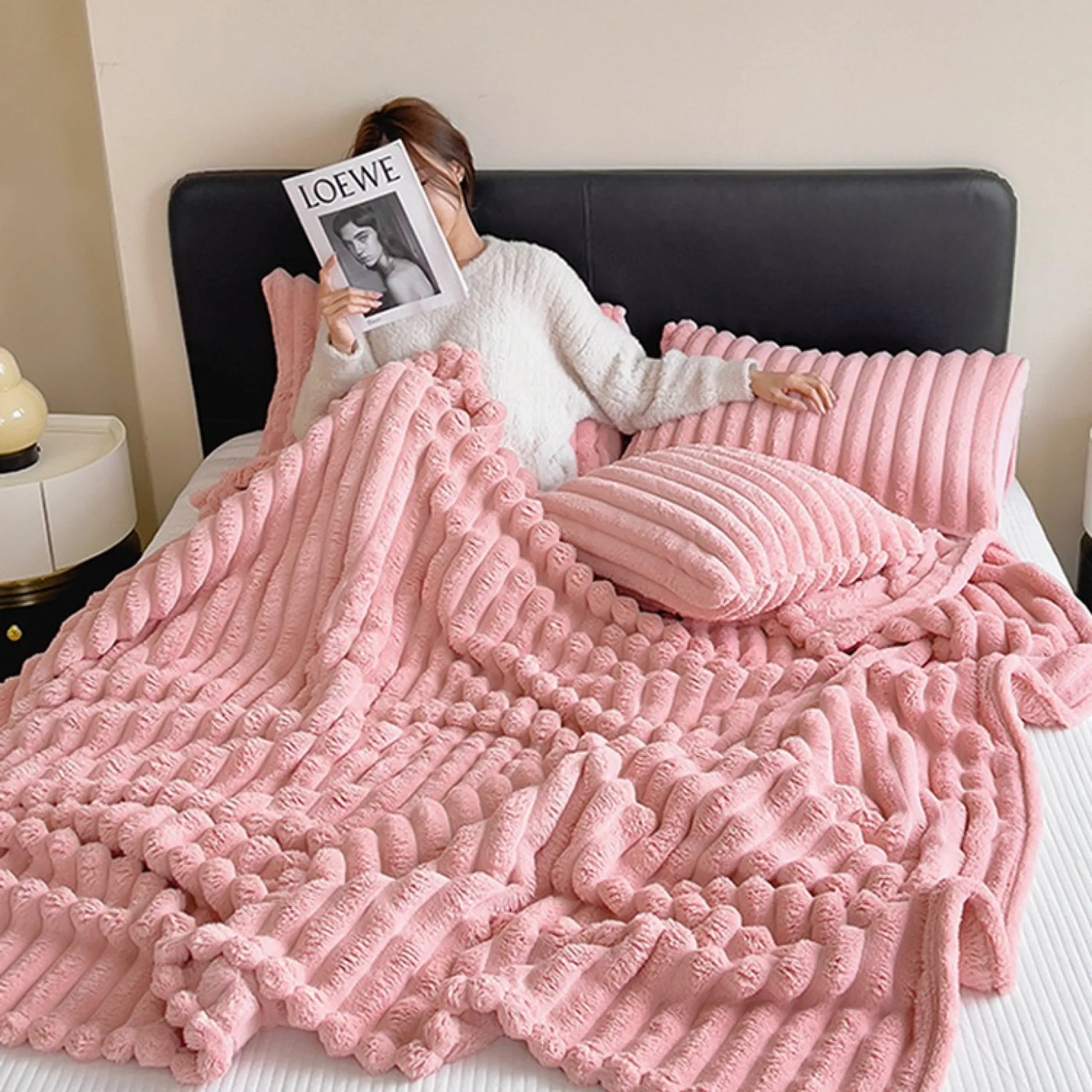Comfy Fluffy Faux Fur Throw Blanket