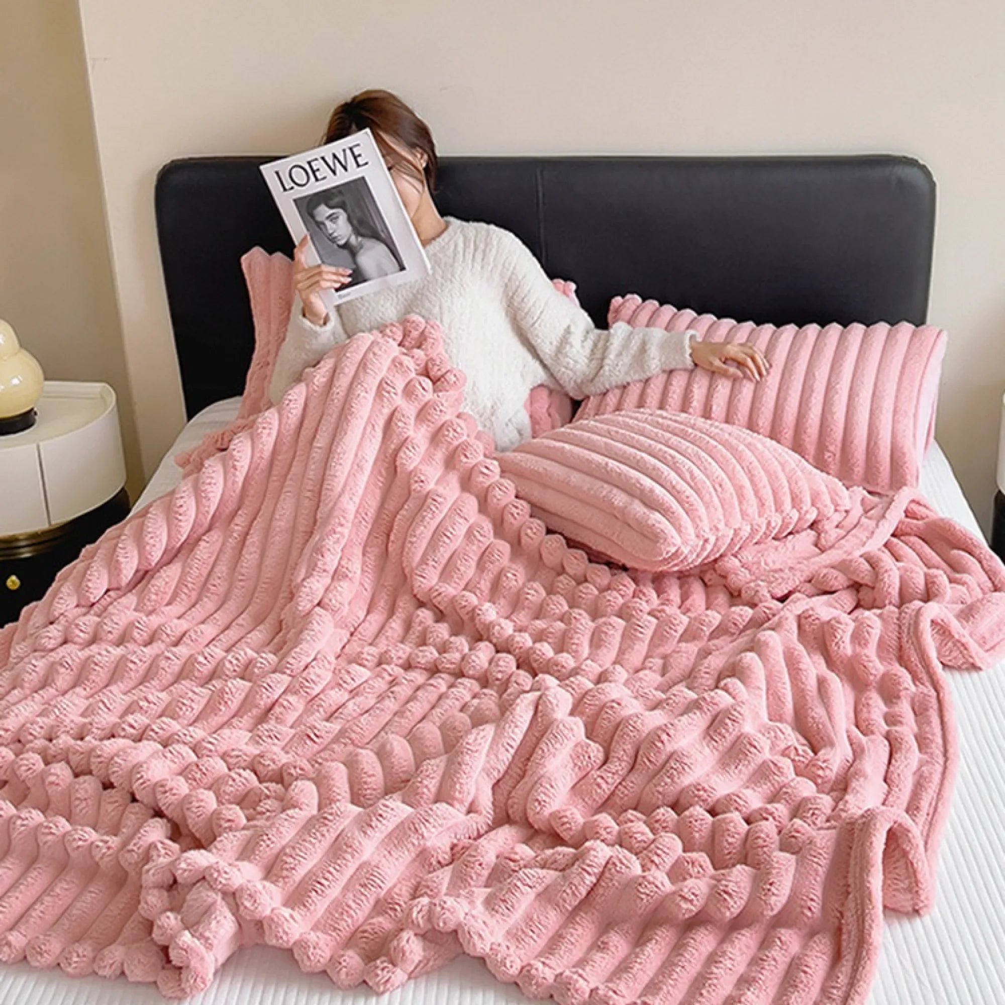 Comfy Fluffy Faux Fur Throw Blanket