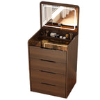 Compact Makeup Vanity Set with Flip Top Mirror & Glass Desktop