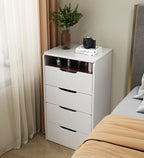 Compact Makeup Vanity Set with Flip Top Mirror & Glass Desktop