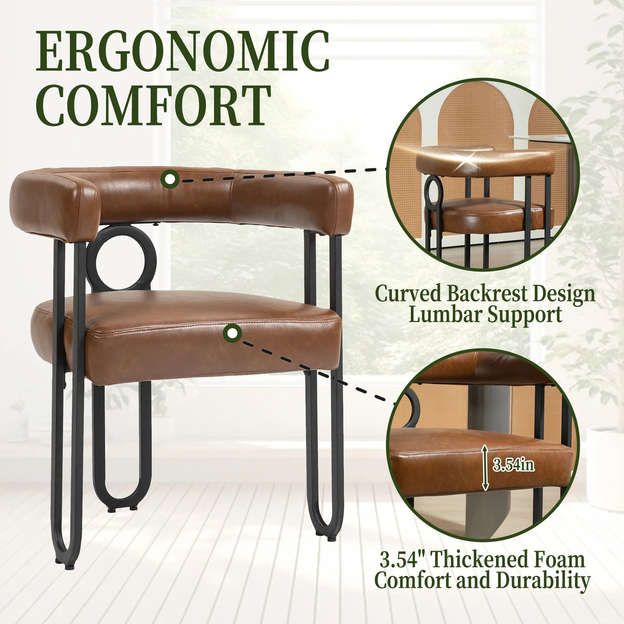 Contemporary PU Leather Upholstered Chair