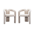 Contemporary Velvet Fabric Accent Chair Set of 2
