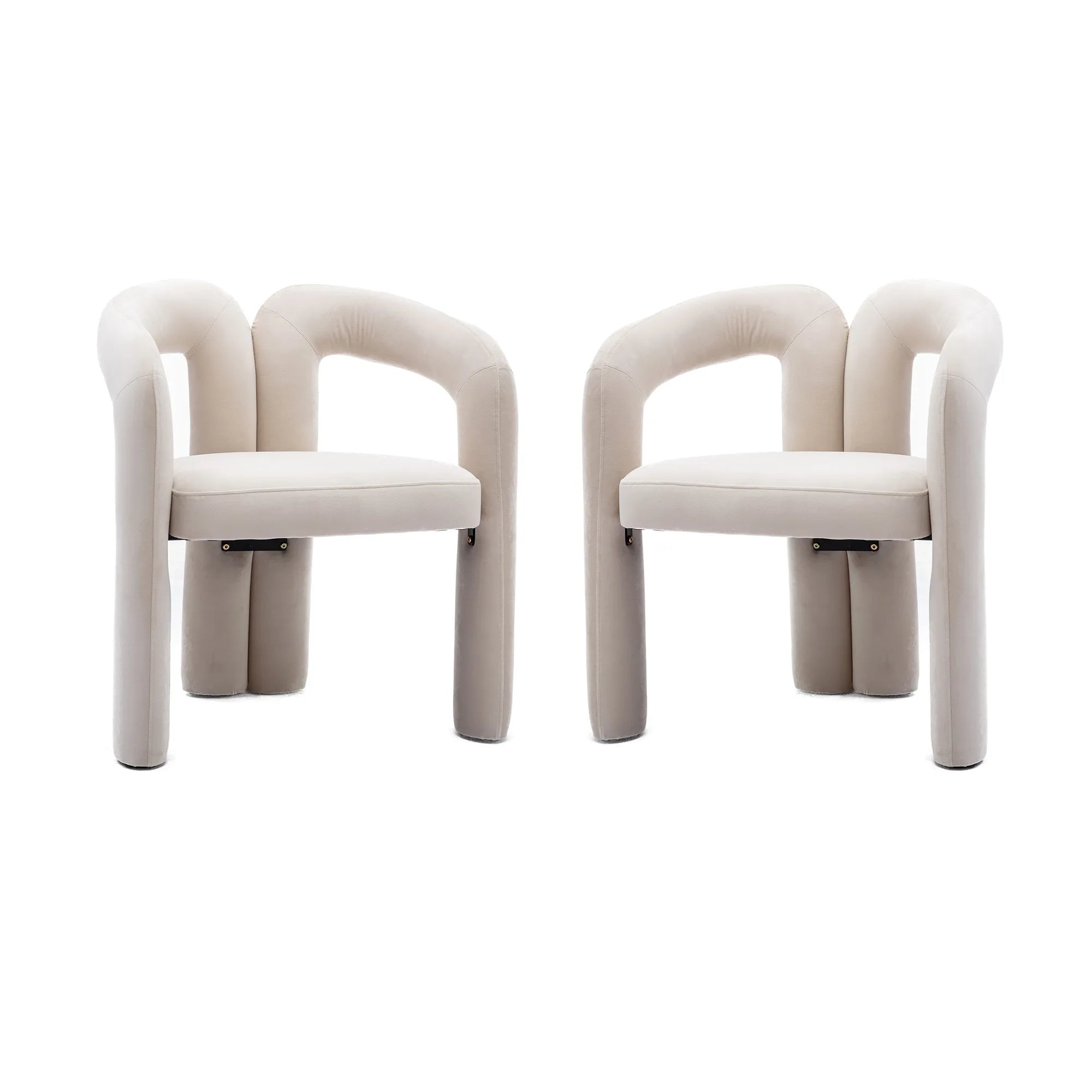 Contemporary Velvet Fabric Accent Chair Set of 2