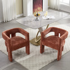 Contemporary Fabric Barrel Accent Chair Set of 2