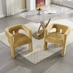 Contemporary Fabric Barrel Accent Chair Set of 2