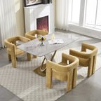 Contemporary Fabric Barrel Accent Chair Set of 2