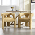 Contemporary Fabric Barrel Accent Chair Set of 2