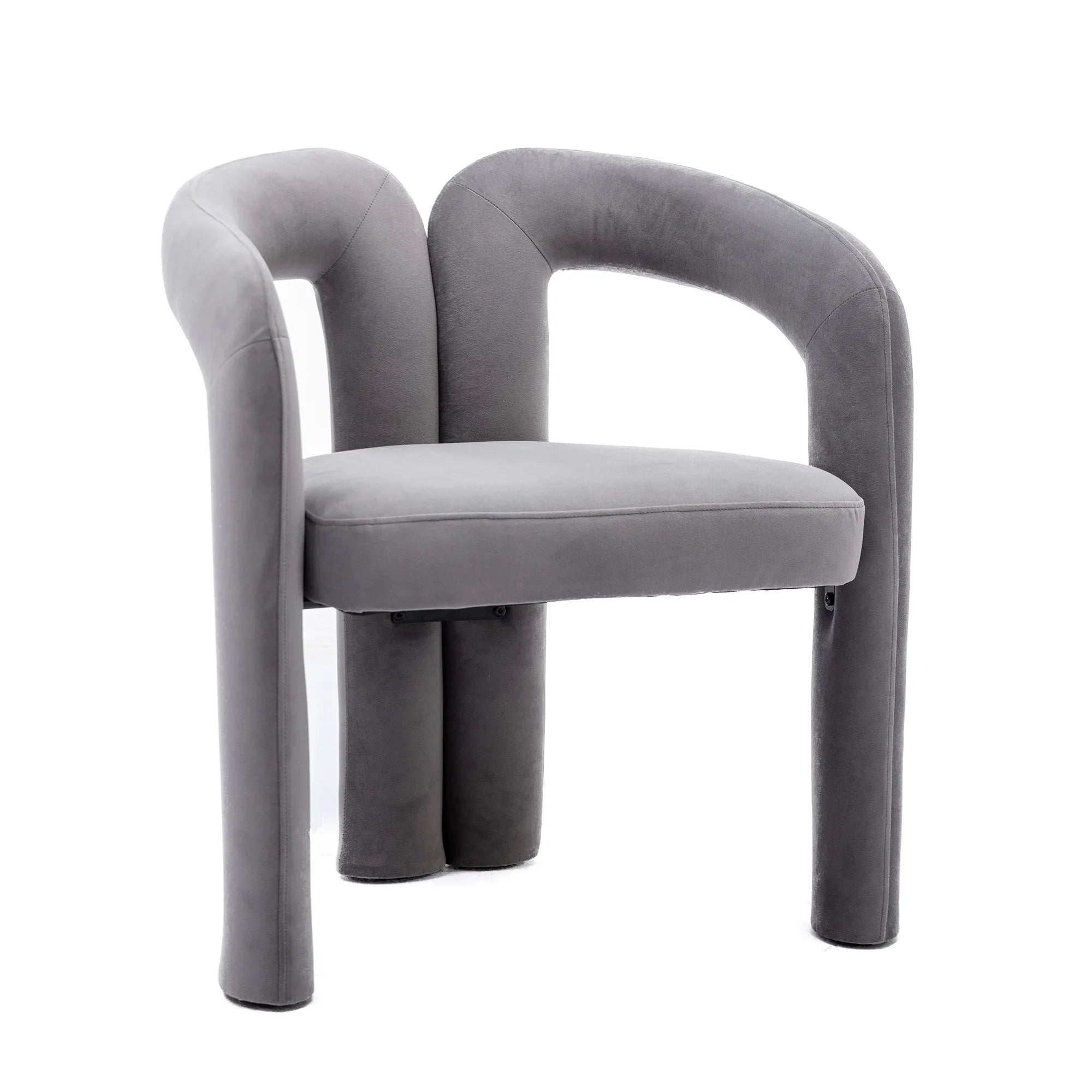 Contemporary Velvet Fabric Accent Chair Set of 2