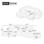 Convertible Sleeper Sofa Bed with Storage Ottoman, Stools, and Wireless Charger