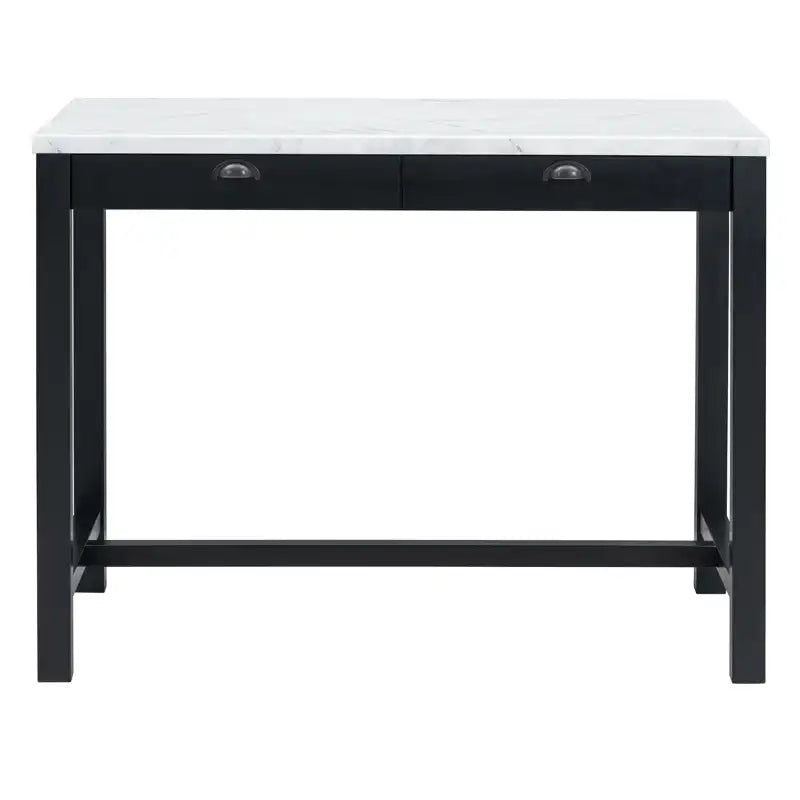 Counter Height Modern Dining Table Bar Table Set With Storage Drawers
