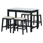 Counter Height Modern Dining Table Bar Table Set With Storage Drawers