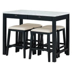 Counter Height Modern Dining Table Bar Table Set With Storage Drawers