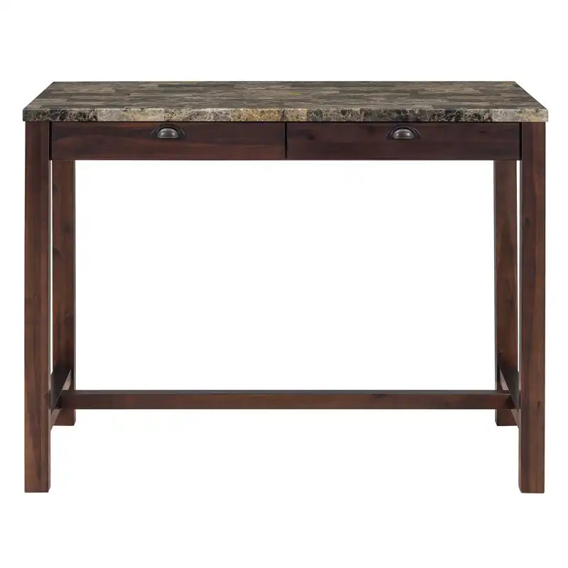 Counter Height Modern Dining Table Bar Table Set With Storage Drawers
