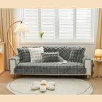 Cozy Untra Soft Plush Solid Colour Non-slip Sofa Cover Slipcover