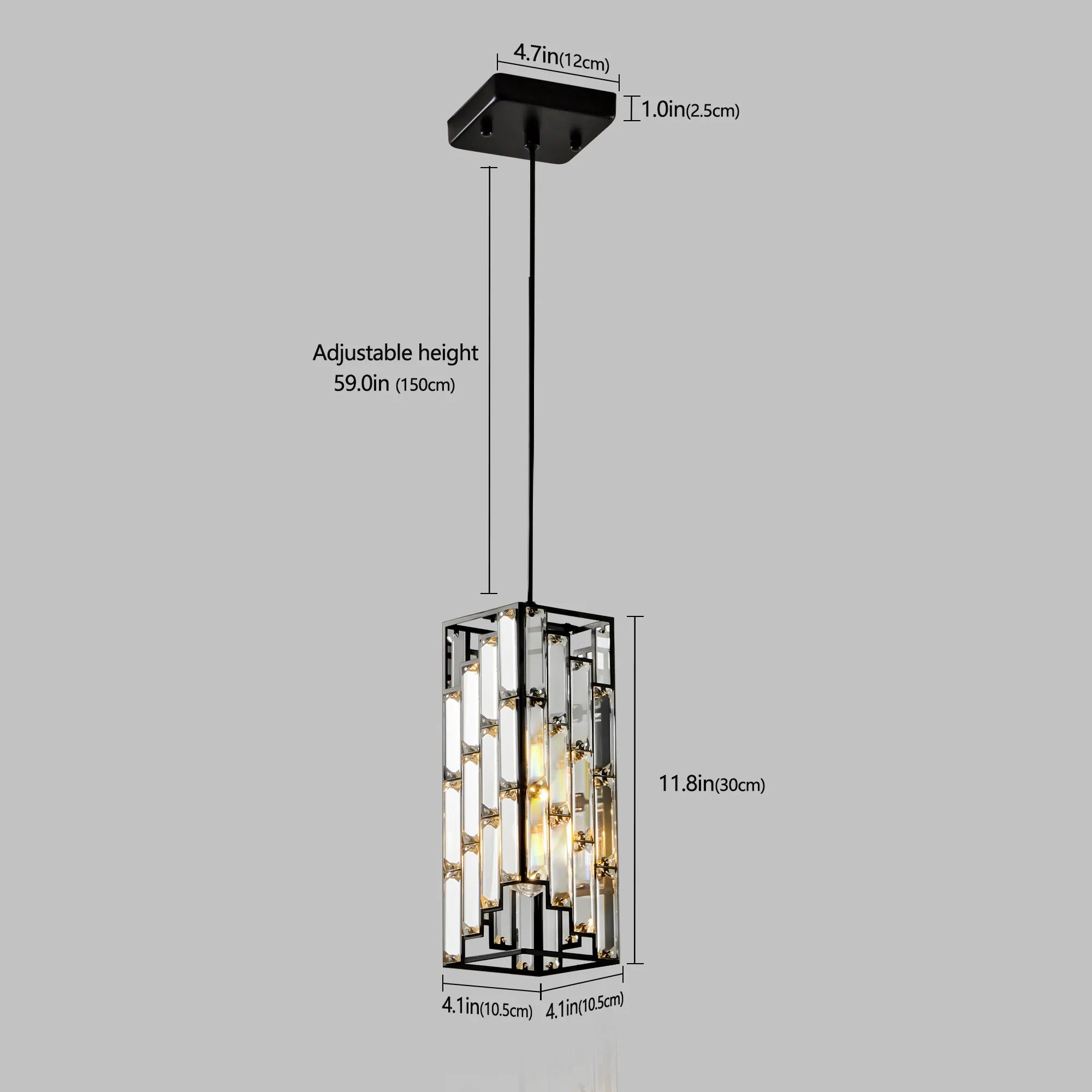 3 Pieces Crystal Prism Design Modern Crystal Pendant Light Set