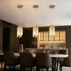 3 Pieces Crystal Prism Design Modern Crystal Pendant Light Set