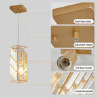 3 Pieces Crystal Prism Design Modern Crystal Pendant Light Set