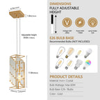 3 Pieces Crystal Prism Design Modern Crystal Pendant Light Set