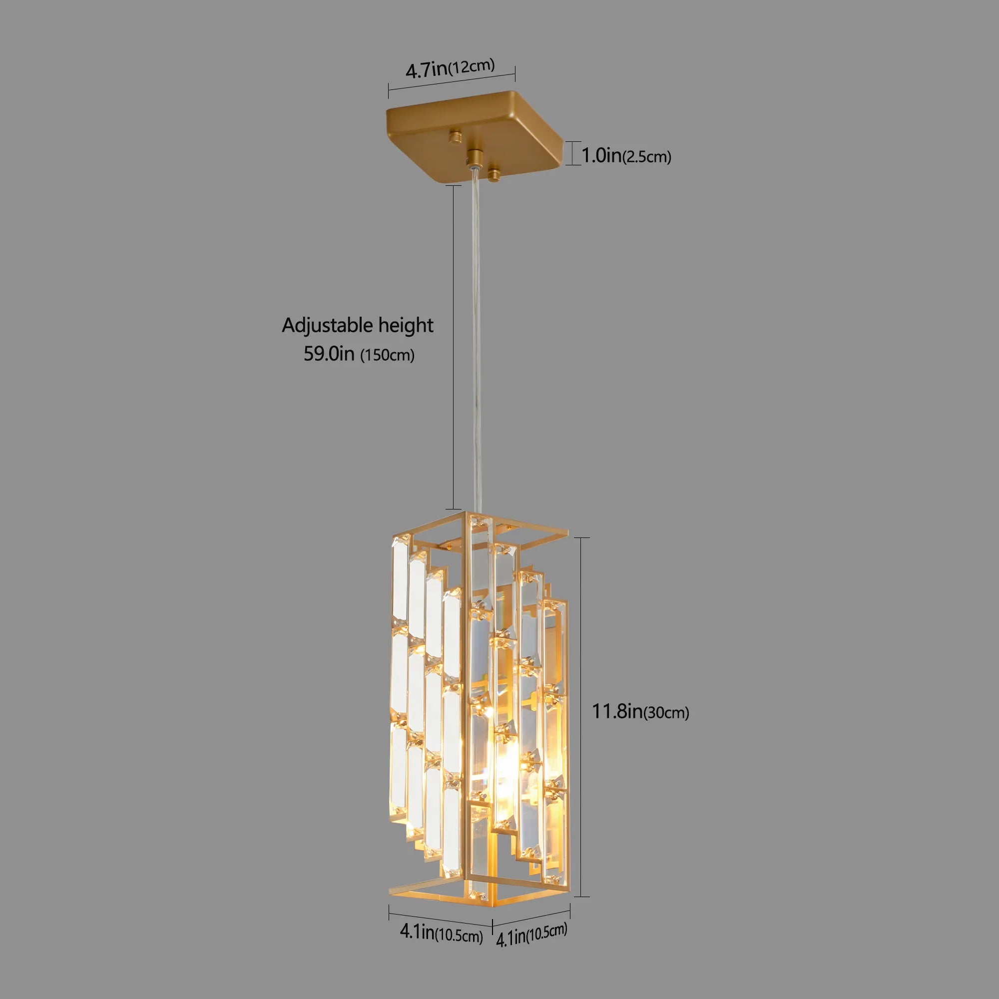 3 Pieces Crystal Prism Design Modern Crystal Pendant Light Set